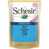Schesir Tuna Kitten Тунец влажный корм консервы для котят пауч 100 г (751058)